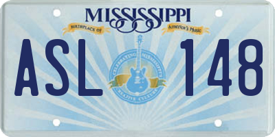 MS license plate ASL148