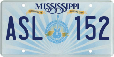 MS license plate ASL152