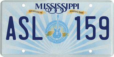 MS license plate ASL159