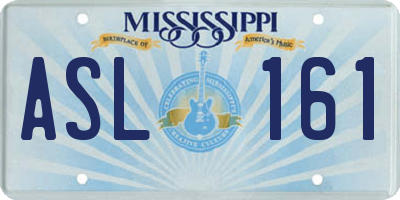 MS license plate ASL161