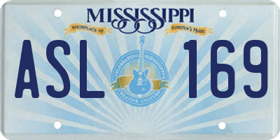 MS license plate ASL169