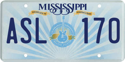 MS license plate ASL170