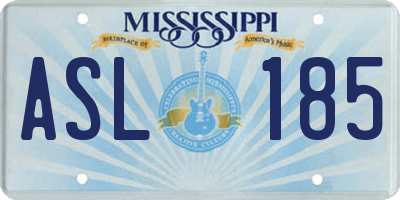 MS license plate ASL185
