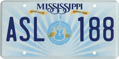 MS license plate ASL188