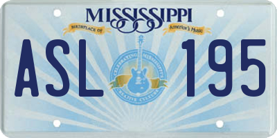 MS license plate ASL195
