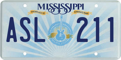MS license plate ASL211