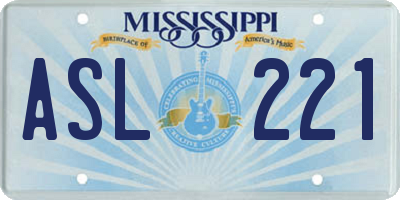 MS license plate ASL221