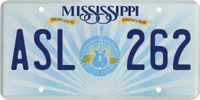 MS license plate ASL262