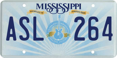 MS license plate ASL264