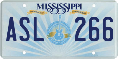 MS license plate ASL266