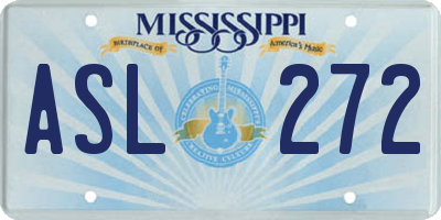 MS license plate ASL272