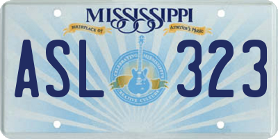 MS license plate ASL323