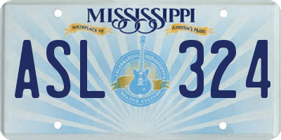 MS license plate ASL324