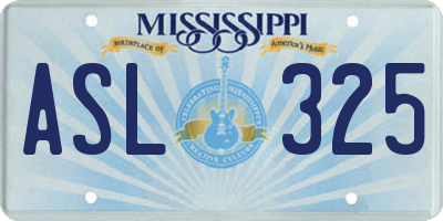 MS license plate ASL325