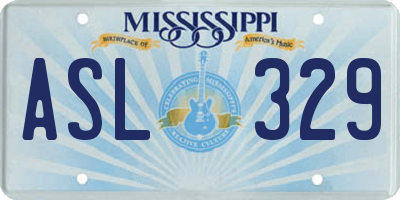 MS license plate ASL329