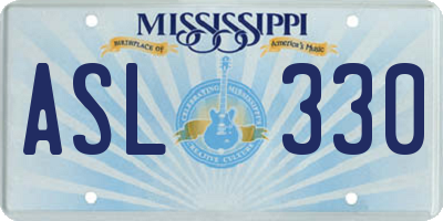 MS license plate ASL330