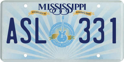 MS license plate ASL331