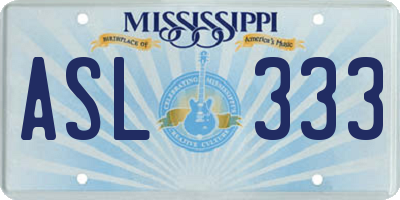 MS license plate ASL333