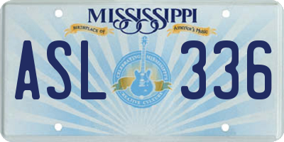 MS license plate ASL336