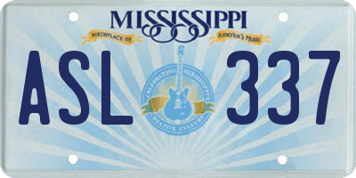 MS license plate ASL337