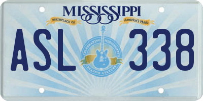 MS license plate ASL338