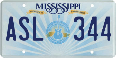 MS license plate ASL344