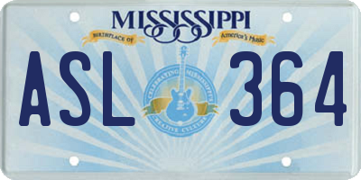 MS license plate ASL364
