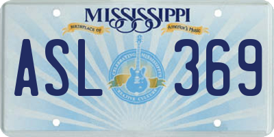 MS license plate ASL369