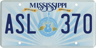MS license plate ASL370