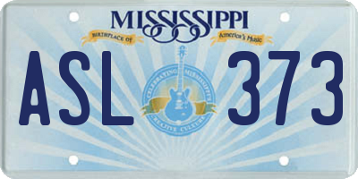 MS license plate ASL373
