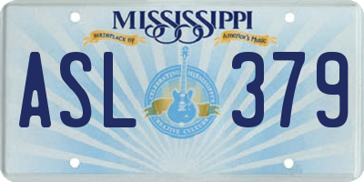 MS license plate ASL379