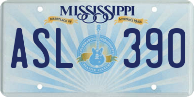 MS license plate ASL390
