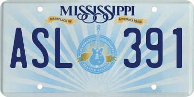 MS license plate ASL391