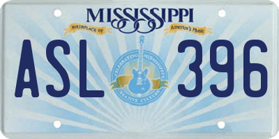 MS license plate ASL396