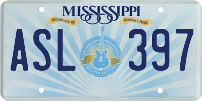 MS license plate ASL397