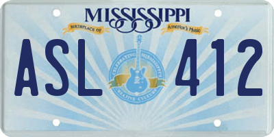 MS license plate ASL412