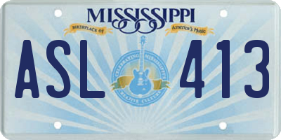 MS license plate ASL413