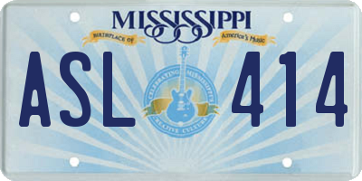 MS license plate ASL414