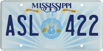 MS license plate ASL422