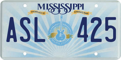 MS license plate ASL425
