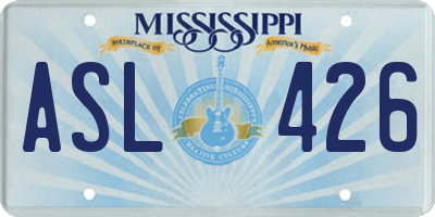 MS license plate ASL426