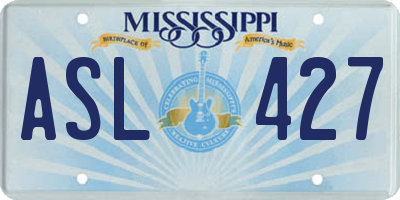 MS license plate ASL427