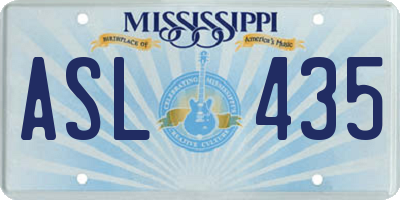 MS license plate ASL435