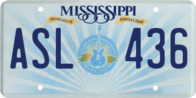 MS license plate ASL436