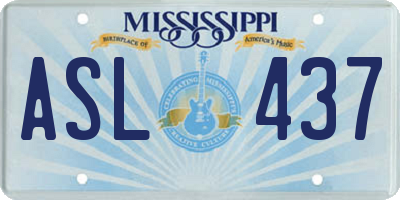MS license plate ASL437