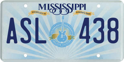 MS license plate ASL438