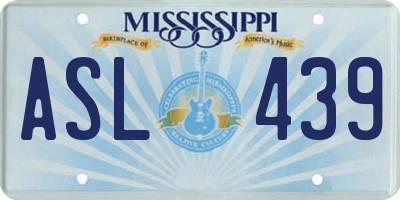 MS license plate ASL439