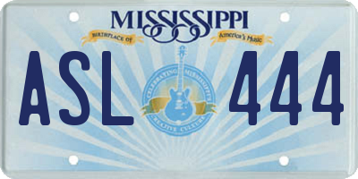 MS license plate ASL444