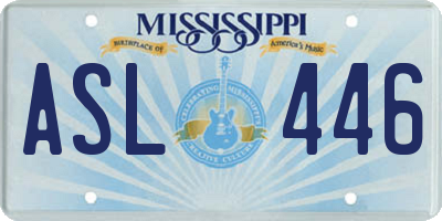 MS license plate ASL446