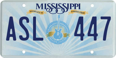 MS license plate ASL447